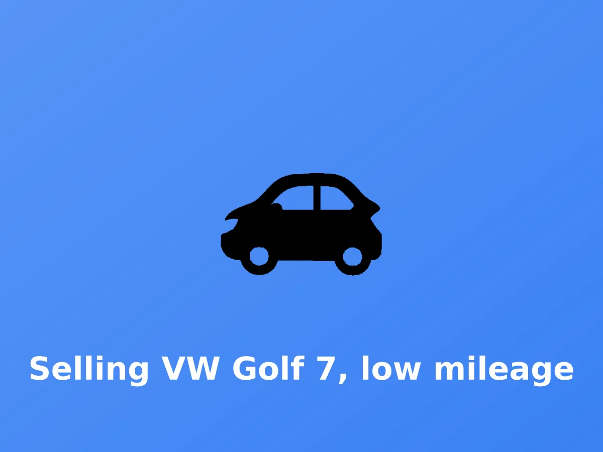 VW Golf 7-ის გაყიდვა, დაბალი გარბენი